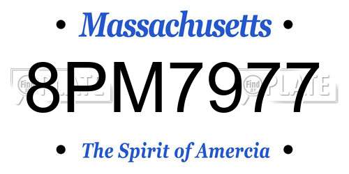 8PM7977 Massachusetts License Plate