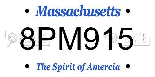8PM915 Massachusetts License Plate