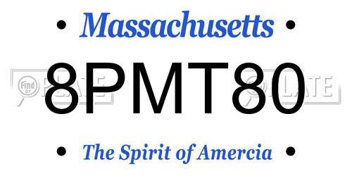 8PMT80 Massachusetts License Plate