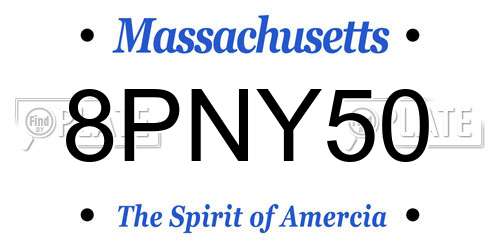 8PNY50 Massachusetts License Plate