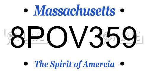 8POV359 Massachusetts License Plate