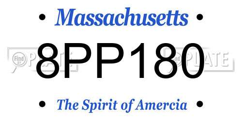 8PP180 Massachusetts License Plate