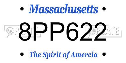 8PP622 Massachusetts License Plate