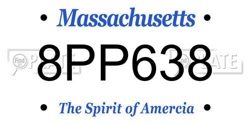 8PP638 Massachusetts License Plate