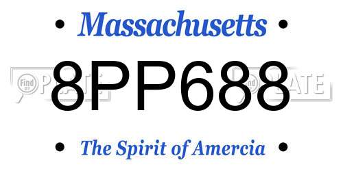 8PP688 Massachusetts License Plate