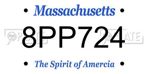8PP724 Massachusetts License Plate