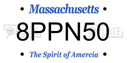8PPN50 Massachusetts License Plate