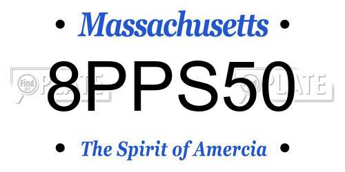 8PPS50 Massachusetts License Plate
