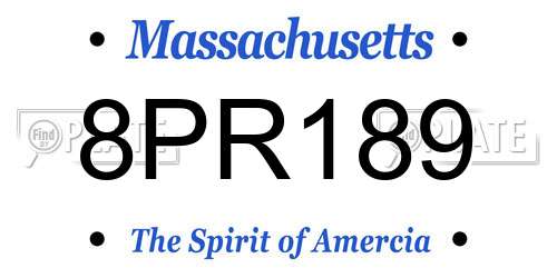8PR189 Massachusetts License Plate