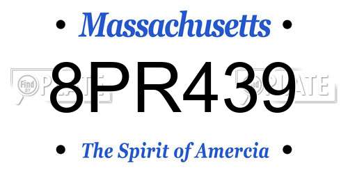 8PR439 Massachusetts License Plate