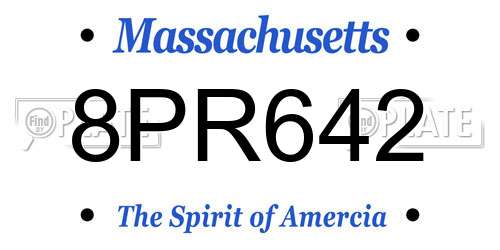 8PR642 Massachusetts License Plate