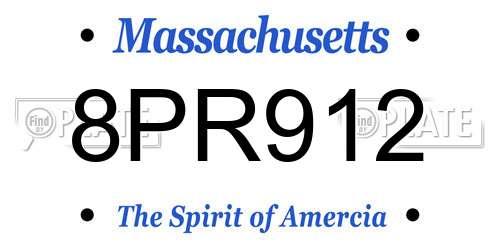 8PR912 Massachusetts License Plate