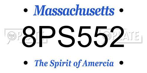 8PS552 Massachusetts License Plate