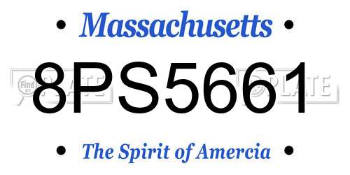 8PS5661 Massachusetts License Plate