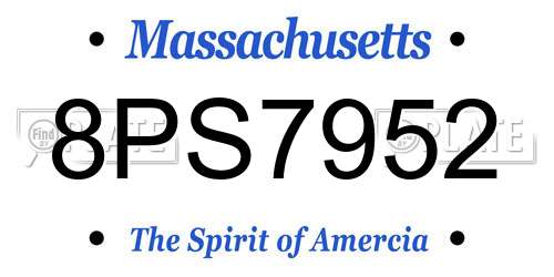8PS7952 Massachusetts License Plate