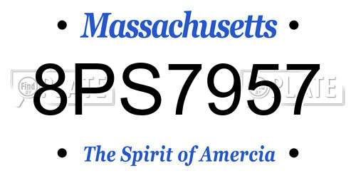 8PS7957 Massachusetts License Plate