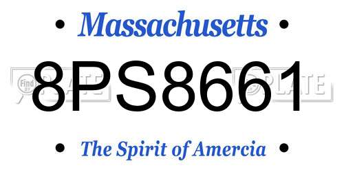 8PS8661 Massachusetts License Plate