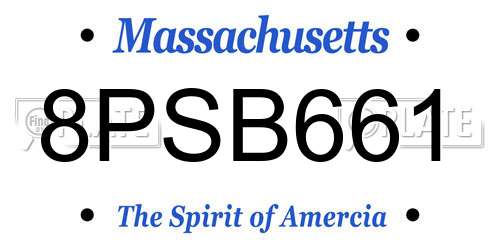 8PSB661 Massachusetts License Plate