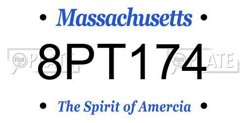8PT174 Massachusetts License Plate