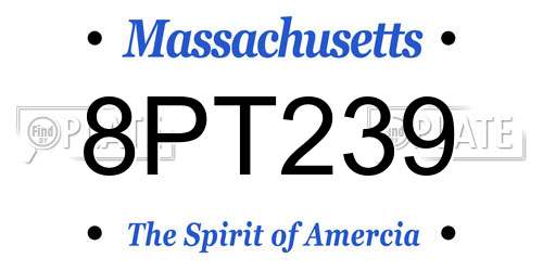 8PT239 Massachusetts License Plate