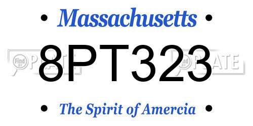 8PT323 Massachusetts License Plate