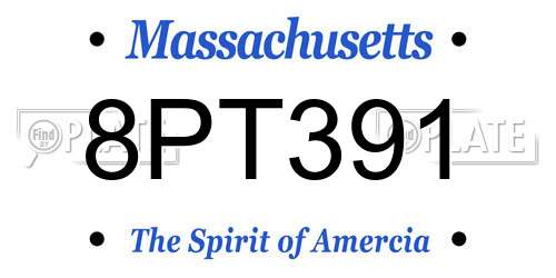 8PT391 Massachusetts License Plate