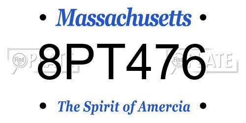 8PT476 Massachusetts License Plate