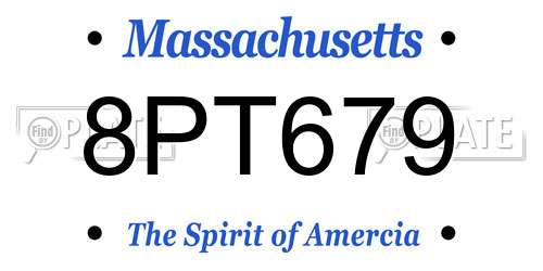 8PT679 Massachusetts License Plate