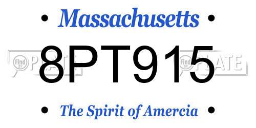 8PT915 Massachusetts License Plate