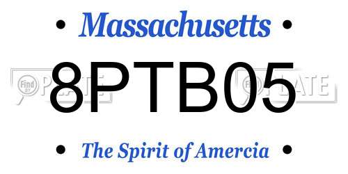 8PTB05 Massachusetts License Plate