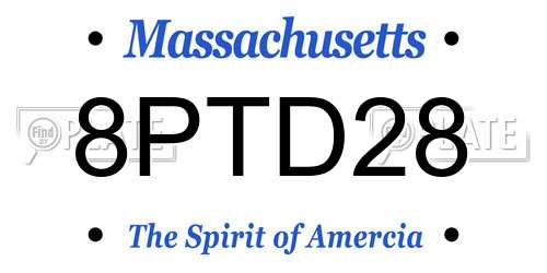 8PTD28 Massachusetts License Plate