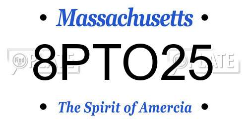 8PTO25 Massachusetts License Plate