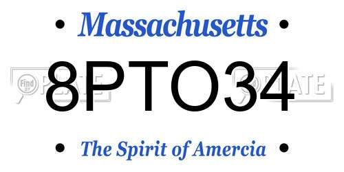 8PTO34 Massachusetts License Plate