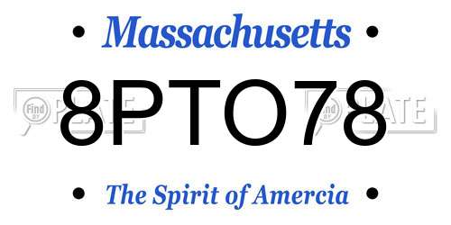 8PTO78 Massachusetts License Plate