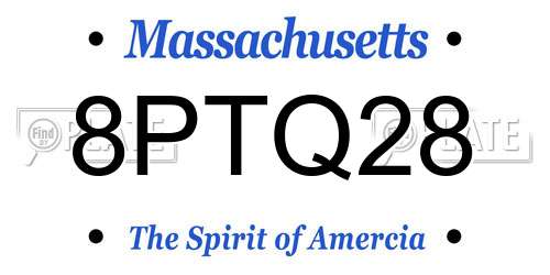 8PTQ28 Massachusetts License Plate