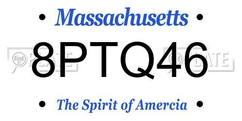 8PTQ46 Massachusetts License Plate