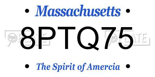 8PTQ75 Massachusetts License Plate