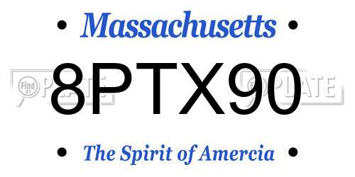 8PTX90 Massachusetts License Plate