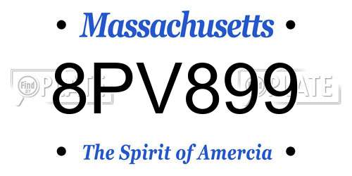 8PV899 Massachusetts License Plate