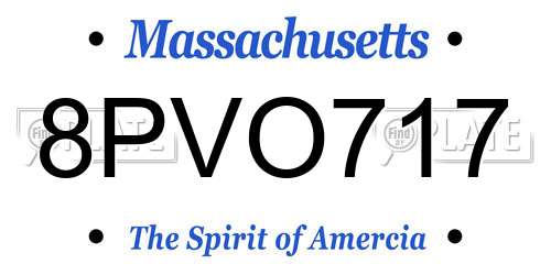 8PVO717 Massachusetts License Plate
