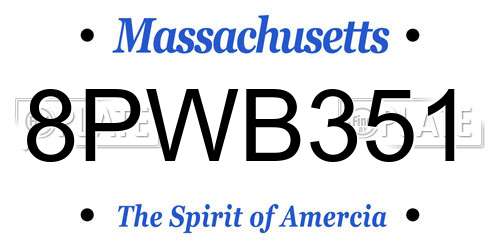 8PWB351 Massachusetts License Plate