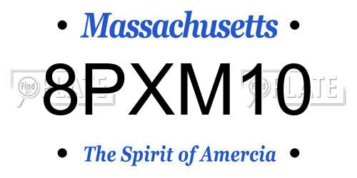 8PXM10 Massachusetts License Plate