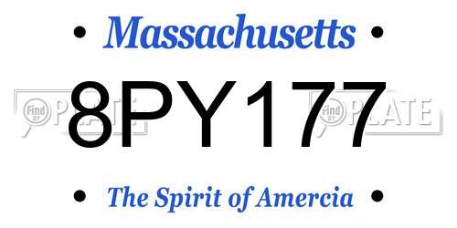 8PY177 Massachusetts License Plate