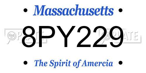 8PY229 Massachusetts License Plate
