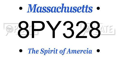 8PY328 Massachusetts License Plate