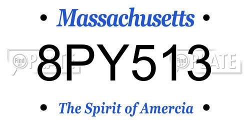 8PY513 Massachusetts License Plate