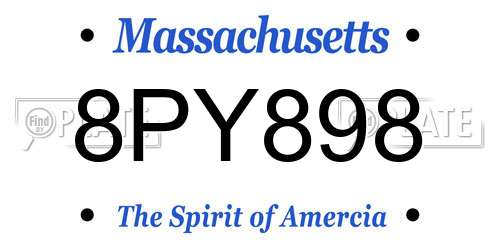 8PY898 Massachusetts License Plate