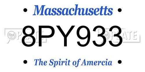 8PY933 Massachusetts License Plate
