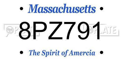 8PZ791 Massachusetts License Plate