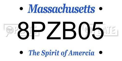 8PZB05 Massachusetts License Plate